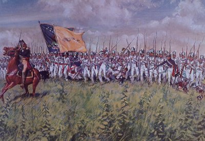 La Batalla de Chippawa (litografía en color) de John Ward Dunsmore