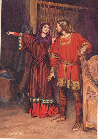 Gertrudis revela que Hamlet ha matado a Polonio, de 