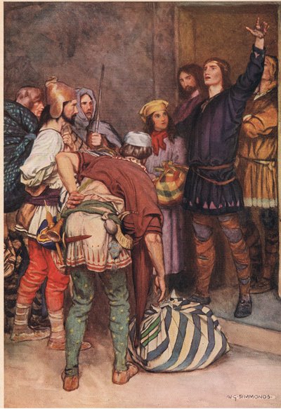 Hamlet da la bienvenida a los actores itinerantes a Elsinore, de 