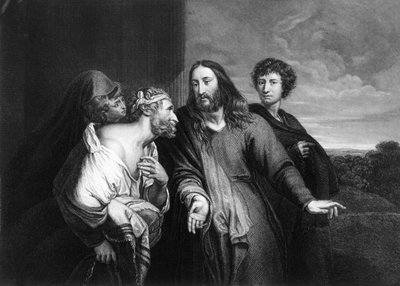 Jesús dijo, ¿No fueron diez los limpiados? Pero, ¿dónde están los nueve?, mediados del siglo XIX de W. H. Egleton