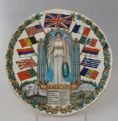 Placa de la Victoria Paz 1919 de W. H. Goss