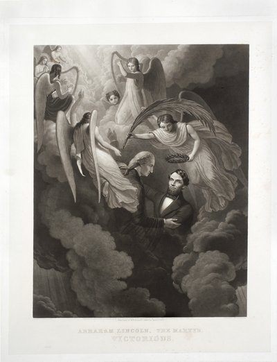 Abraham Lincoln, el mártir, victorioso, grabado por John Sartain (1808-97), c.1866 de W. H. Hermans