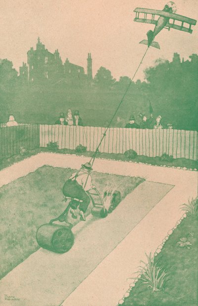 Una pista para el aviador en casa de permiso de William Heath Robinson