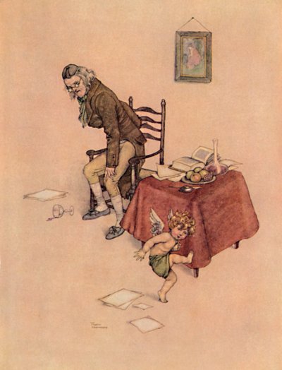 Saltó del regazo del anciano y bailó a su alrededor en el suelo, c1930 de William Heath Robinson