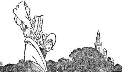 Karen y la anciana caminaron a la iglesia, c1930 de William Heath Robinson