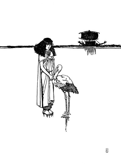 Colocó el circuito dorado alrededor de su cuello, c1930 de William Heath Robinson