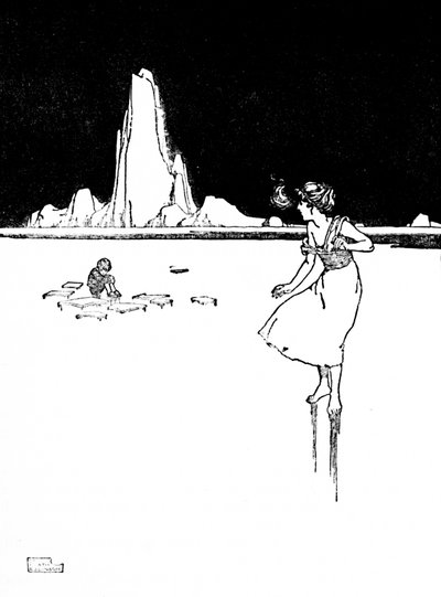 Ella entró en el gran salón frío y vacío, c1930 de William Heath Robinson