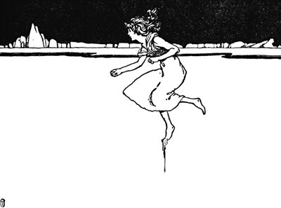 Ella corrió tan rápido como pudo, c1930 de William Heath Robinson