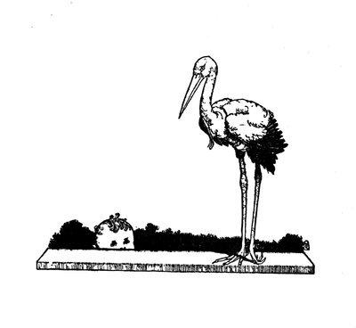 ¡Cigüeña! ¡Cigüeña! ¡Cigüeña de patas largas!, c1930 de William Heath Robinson