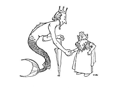 El Rey del Mar debe ser invitado primero, c. 1930 de William Heath Robinson
