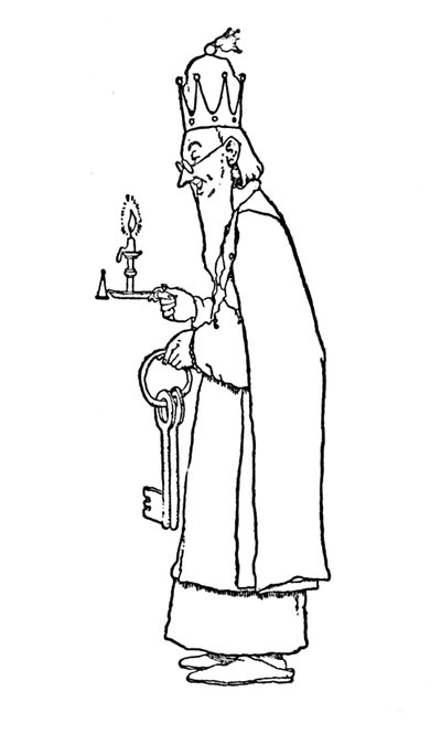 El viejo rey salió a abrirlo, c1930 de William Heath Robinson