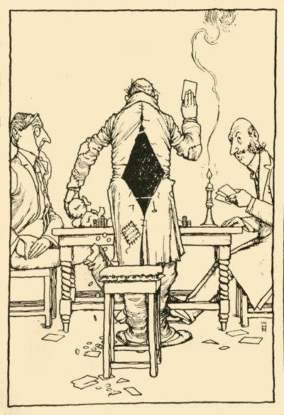La carta ganadora en el as de diamantes, 1910 de William Heath Robinson