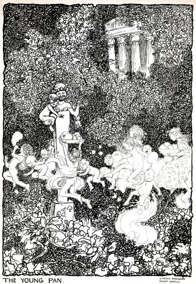 El joven Pan - Primera etapa, c1920 de William Heath Robinson