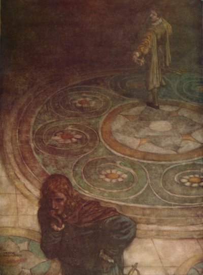 Viola: ¡Aún una lucha difícil! Quienquiera que corteje, yo misma sería su esposa, 1923 de William Heath Robinson