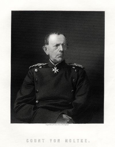 Conde von Moltke, 1800-1891, famoso mariscal de campo alemán, siglo XIX de W. Holl