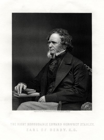 Edward Geoffrey Smith-Stanley, 14º Conde de Derby, estadista británico, c1850-1899 de W. Holl