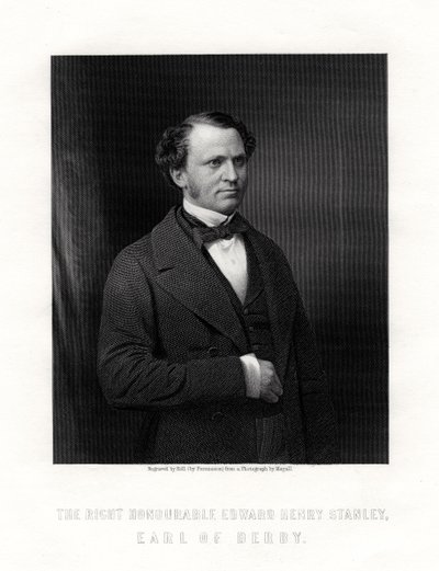 Edward Henry Stanley, 15º Conde de Derby, estadista británico de W. Holl