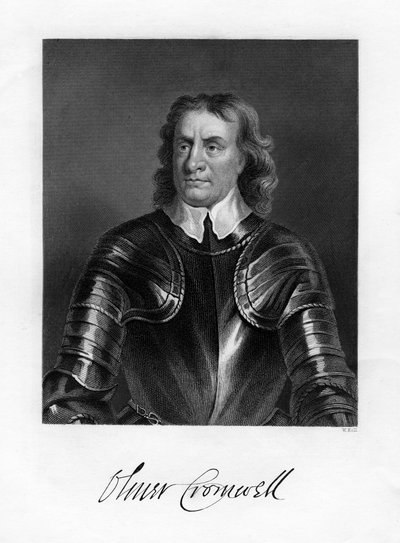Oliver Cromwell, soldado y estadista inglés, siglo XIX de W. Holl