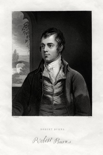 Robert Burns, poeta escocés, siglo XIX de W. Holl
