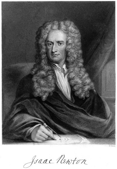 Sir Isaac Newton, matemático, astrónomo y físico inglés, siglo XIX de W. Holl