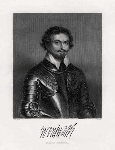 Thomas Wentworth, 1er Conde de Strafford 1593-1641, siglo XIX de W. Holl