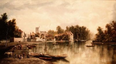 Vista de Twickenham, uno de un par de W. Howard