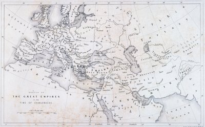 Los grandes imperios en la época de Carlomagno, c.1850 de W Hughes