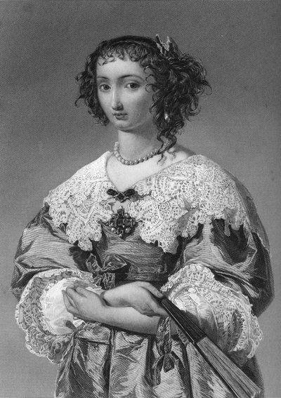 Enriqueta María de Francia 1609-1669, reina consorte del Rey Carlos I, 1851 de W. J. Edwards