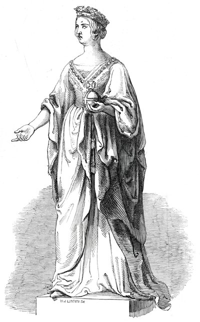Estatua de mármol de Su Majestad, en el Royal Exchange de W. J. Linton