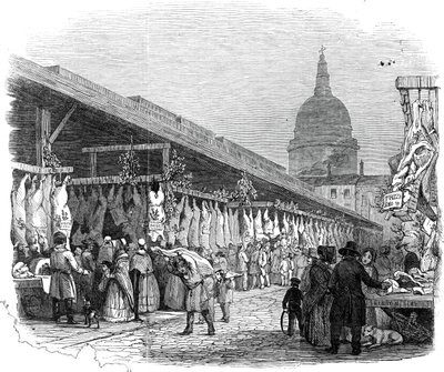 Mercado de Newgate, en Nochebuena, 1845 de W. J. Linton