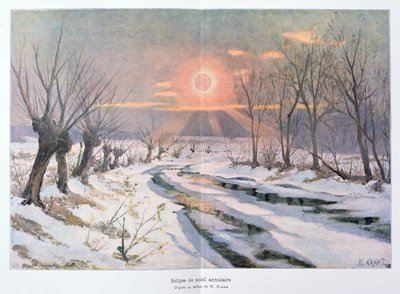 Eclipse Anular del Sol, ilustración de 
