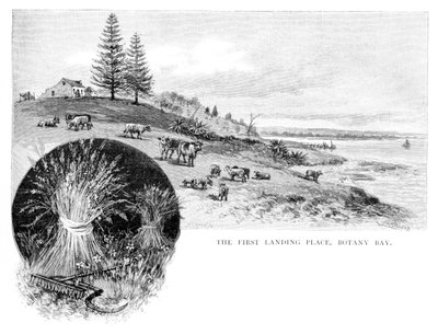 El primer lugar de desembarco, Botany Bay, Nueva Gales del Sur, Australia, 1886 de W. Macleod