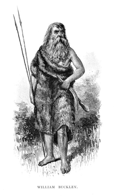 William Buckley, convicto inglés escapado en Australia, 1886 de W. Macleod