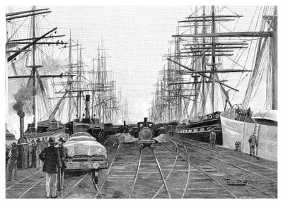 Puerto de Melbourne, Victoria, Australia, 1886 de W. Mollier