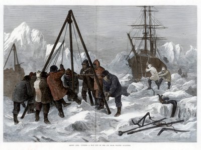 Vida ártica, abriendo camino en el hielo desde los cuarteles de invierno, 1875 de W. Palmer