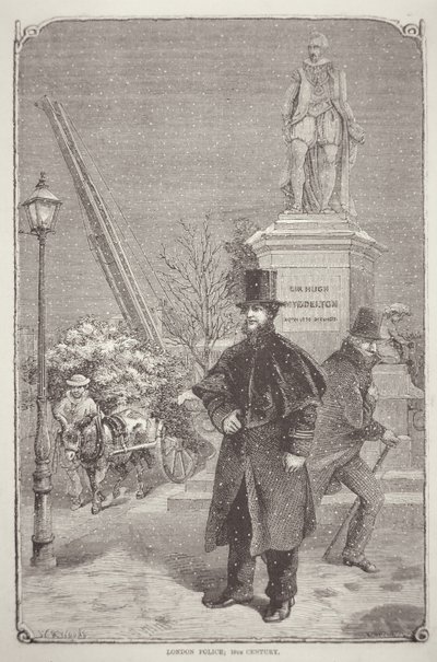 Policía de Londres de la década de 1850 de W. R. (after) Woods