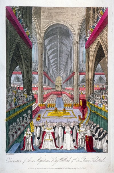 Coronación de Guillermo IV y la reina Adelaida en la Abadía de Westminster, Londres, 1831 de W Read