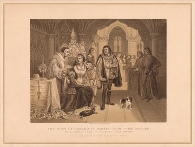 Los hijos de Eduardo IV separados de su madre, por Ricardo Duque de Gloucester, 16 de junio de 1483 de W Ridgway