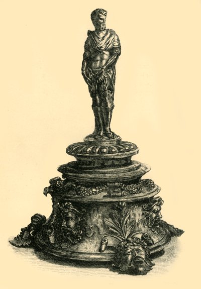 Tintero de bronce con figurilla de un emperador romano, mediados del siglo XVI, 1881 de W. W. McCarty