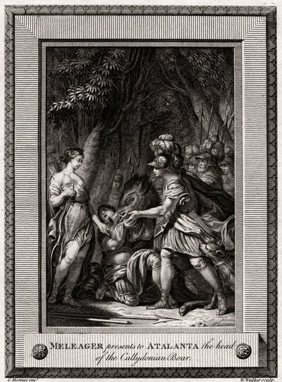 Meleagro presenta a Atalanta la cabeza del jabalí de Calidón, 1774 de W. Walker