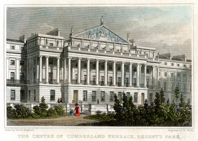 El centro de Cumberland Terrace, Regents Park, Londres, 1829 de W. Wallis
