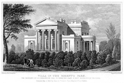 Villa en Regents Park, Londres, 1827 de W. Wallis