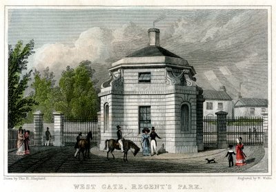 Puerta Oeste, Regents Park, Londres, siglo XIX de W. Wallis