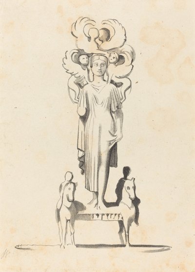 Figura de bronce de Minerva, encontrada en el túmulo de Aquiles de W. Walton after John Flaxman