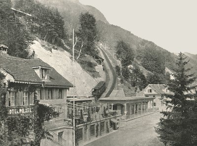 Punto de partida del Ferrocarril Pilatus, Alpnachstad, Suiza de W and S Ltd