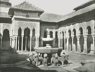 El Patio de los Leones, Alhambra, Granada, España, 1895 de W and S Ltd
