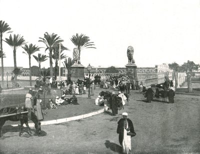 El Puente Kasr-el-nil, El Cairo, Egipto, 1895 de W and S Ltd