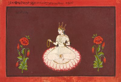 Saraswati, folio de una serie de Diosas, ca. 1680-1700 de Wajid