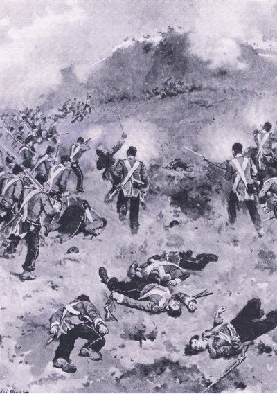 Asalto al Redan, ilustración de British Battles on Land and Sea, 1915 de Wal Paget