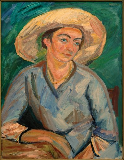 Mujer con sombrero (Oda Rösler) de Waldemar Rosler